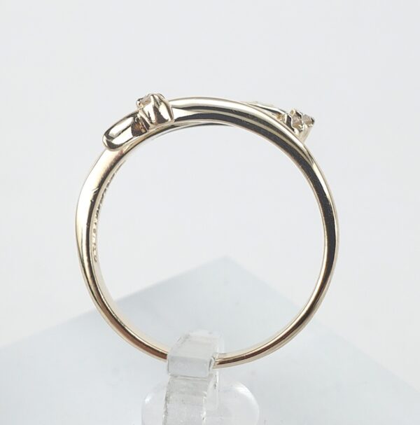 14k Yellow Gold .04ct Diamond Crossover Style Band Ring 5.75'' - Image 7