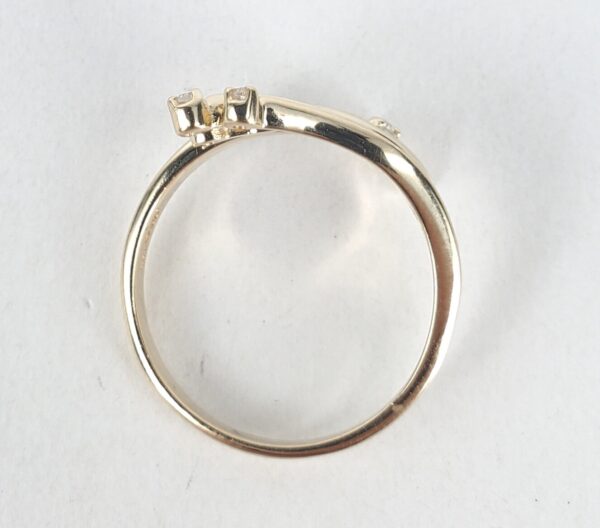 14k Yellow Gold .04ct Diamond Crossover Style Band Ring 5.75'' - Image 8