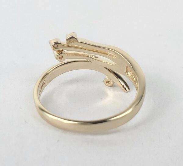 14k Yellow Gold .04ct Diamond Crossover Style Band Ring 5.75'' - Image 9
