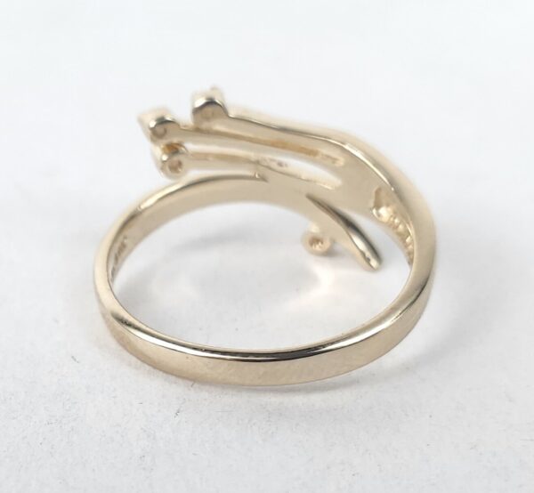 14k Yellow Gold .04ct Diamond Crossover Style Band Ring 5.75'' - Image 10
