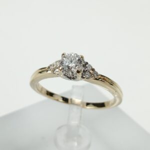 14k Yellow Gold .31ctw .25c Natural Diamond Engagement Style Ring 5.75''