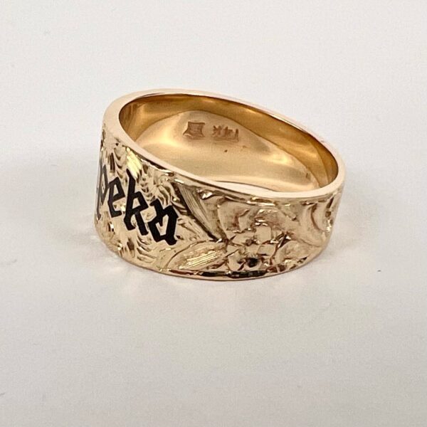 14k Yellow Gold "Elikapeka" Hawaiian 10mm Name Ring 7'' - Image 6
