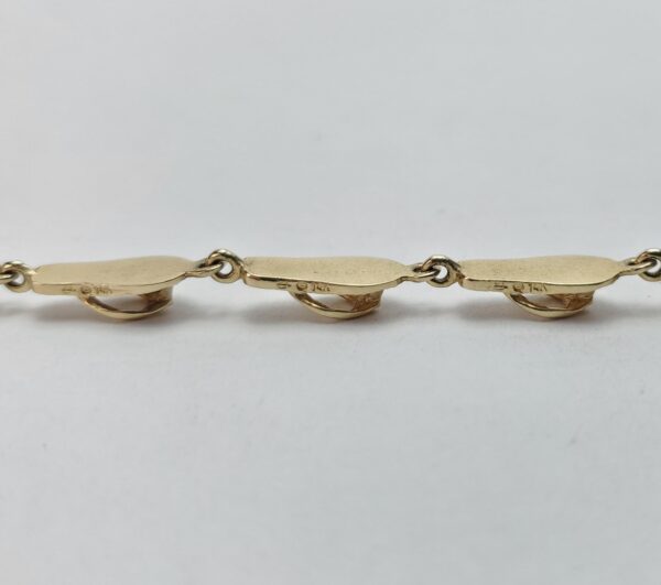 14k Yellow Gold Flip-Flops Sandals Ocean Beach Salt Life Nautical Bracelet 7 1/8 - Image 8