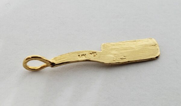 14k Yellow Gold Hair Brush Comb Cosmetic Hairdresser Small Charm Pendant - Image 4