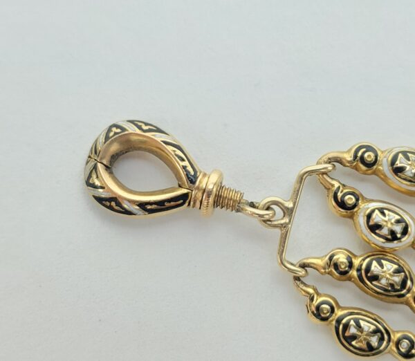 18k 14k Yellow Gold Gothic Victorian Converted Multi Strand Enamel Bracelet 7.5' - Image 10