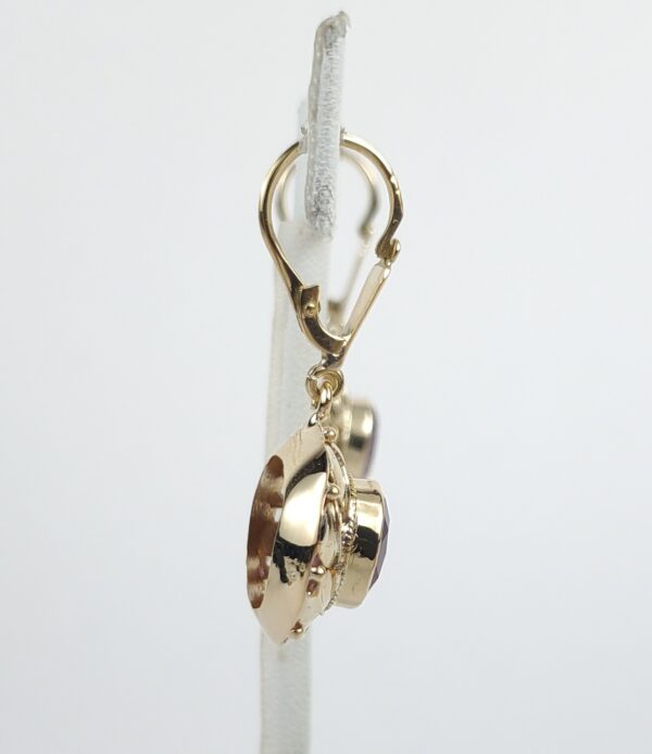 18k Yellow Gold 6.25ctw Lab Grown Color Changing Sapphire Drop Dangle Earrings - Image 9