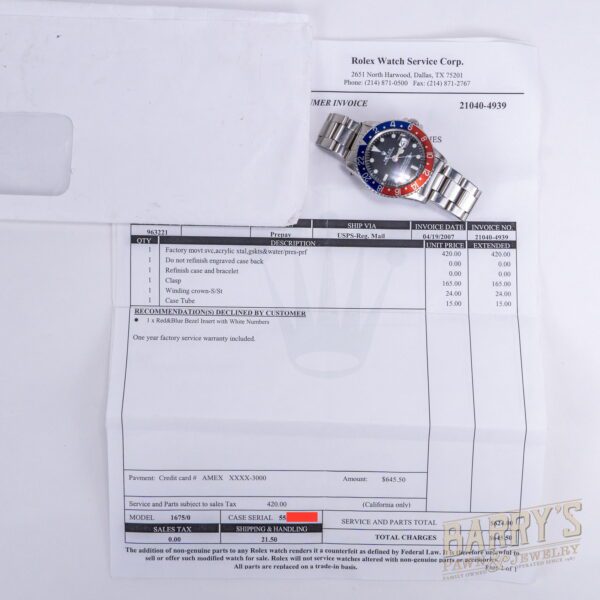 1978 5.5m Serial Rolex 1675 GMT Master Pepsi Oyster Bracelet - Image 11