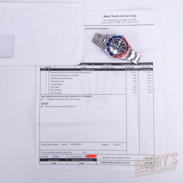 1978 5.5m Serial Rolex 1675 GMT Master Pepsi Oyster Bracelet - Image 10