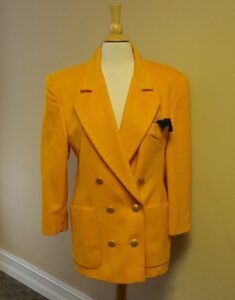 Escada by Margaretha Ley Orange Suit Jacket Blazer Size 42