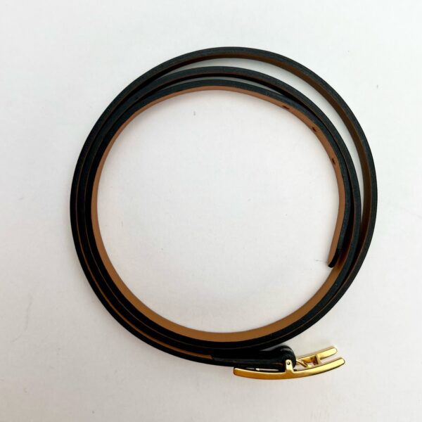 Hermes Behapi Triple Tour Black Leather Bracelet - Image 7