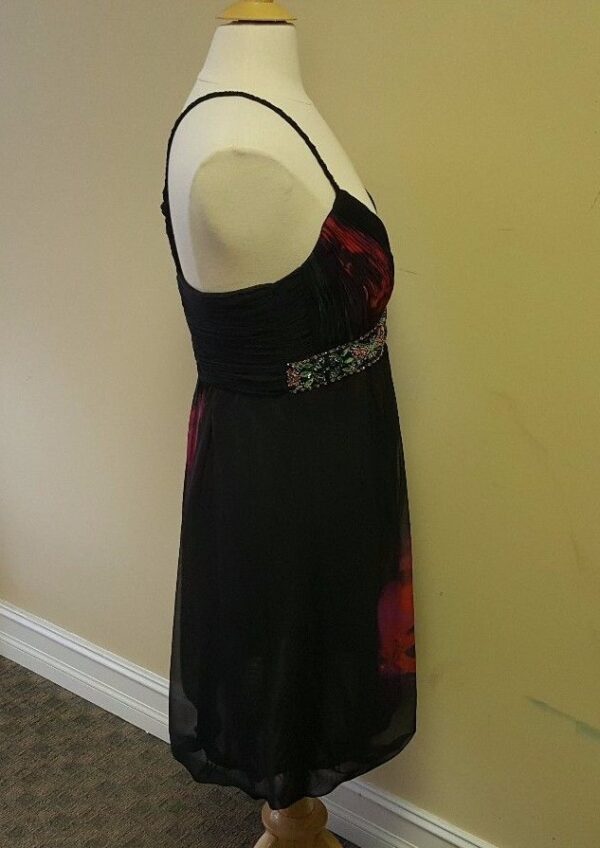 Sue Wong Black Fuschia Bead Dress Size 10 with Extra Beads NEW - Image 4