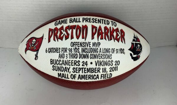 Tampa Bay Buccaneers Preston Parker Game Football