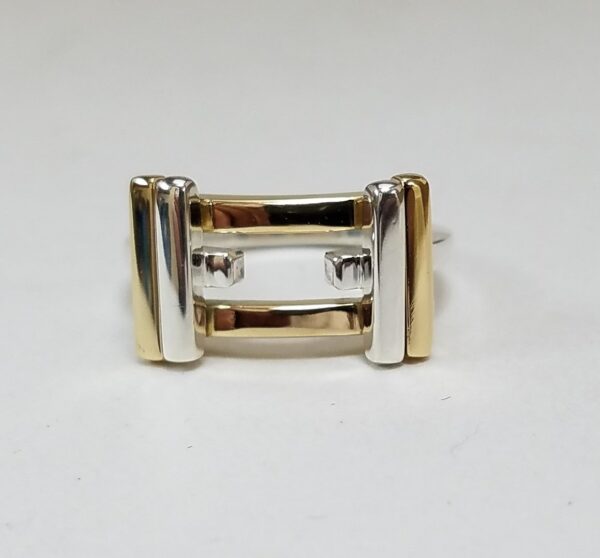 Tiffany & Co 18k Yellow Gold 925 Sterling Silver Band Gehry Axis Ring