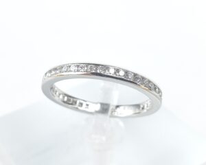 Tiffany & Co 950 Platinum 2.3mm .60ct Diamond Channel Set Eternity Band Ring 7'