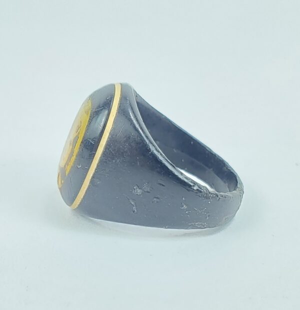 Vintage Prison Mourning Sentimental Black Celluloid Picture Portrait Ring 6'' - Image 5