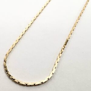 14k Italian Yellow Gold 1mm Triangle Link Thin Necklace 24.25''