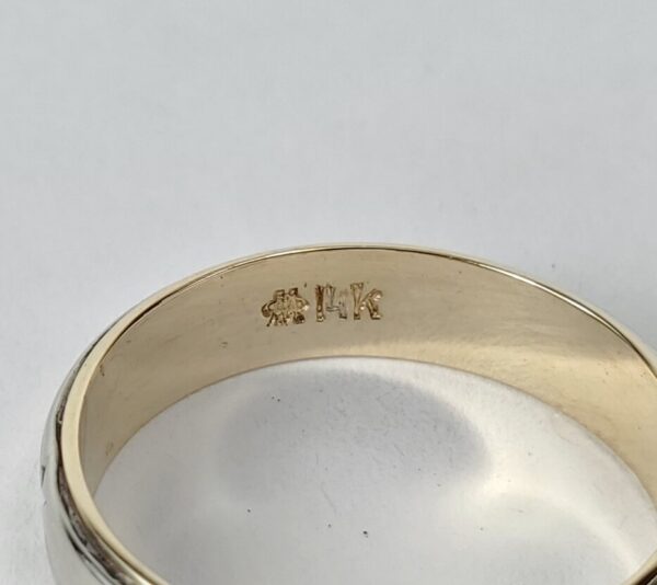 14k Multi-Tone Gold Engraved Star Starburst Wedding Style Band Ring 7'' - Image 7