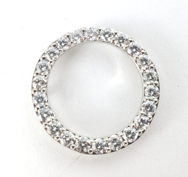 14k White Gold 1.98ctw F/G VS/SI Diamond Open Circle Slider Pendant 1'' - Image 3