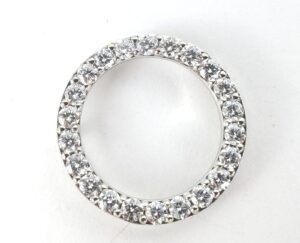 14k White Gold 1.98ctw F/G VS/SI Diamond Open Circle Slider Pendant 1''