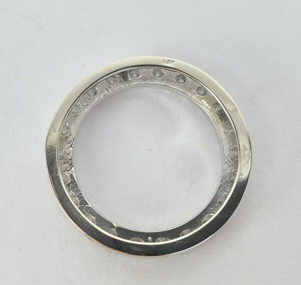 14k White Gold 1.98ctw F/G VS/SI Diamond Open Circle Slider Pendant 1'' - Image 5