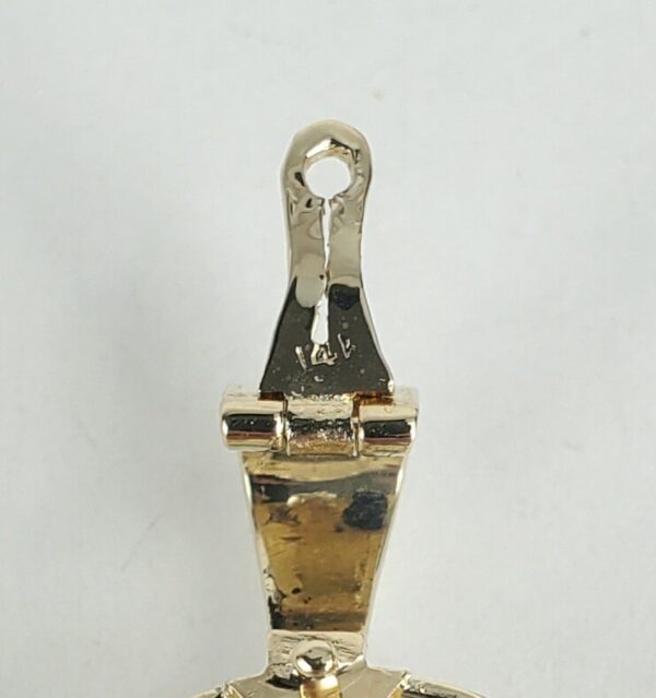 14k Yellow Gold 16ctw Blue Topaz Enhancer Drop Dangle Dangling Pendant 1 3/8'' - Image 7