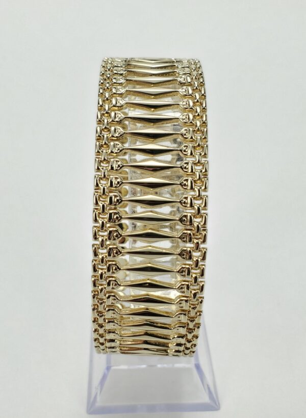 14k Yellow Gold 25mm Wide Open Work Unique Custom Bracelet 8.25'' - Image 5