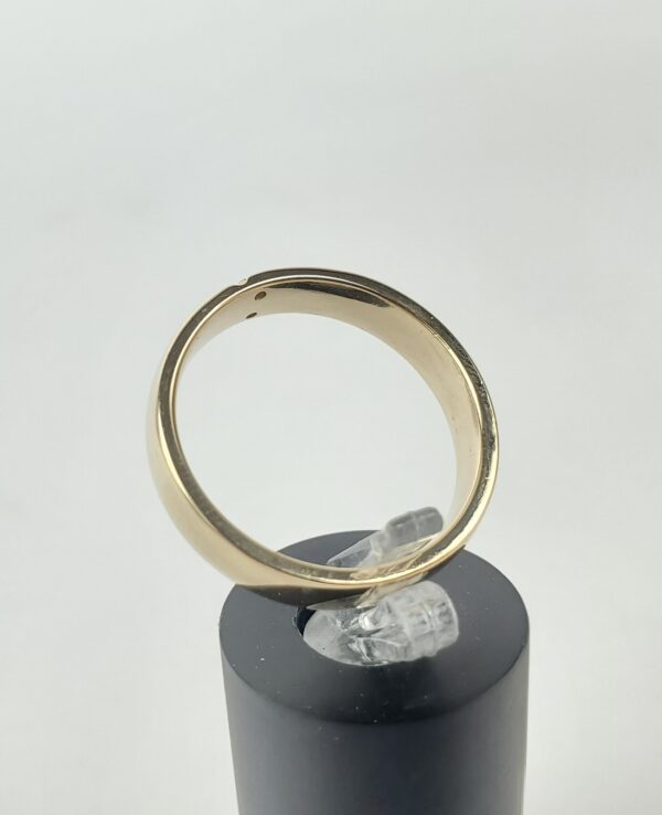 14k Yellow Gold Diamond 5mm Mens Yin-Yang Wedding Style Band Ring 10'' - Image 7