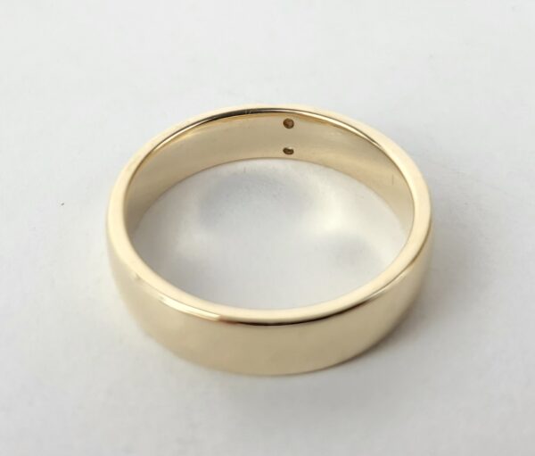 14k Yellow Gold Diamond 5mm Mens Yin-Yang Wedding Style Band Ring 10'' - Image 9