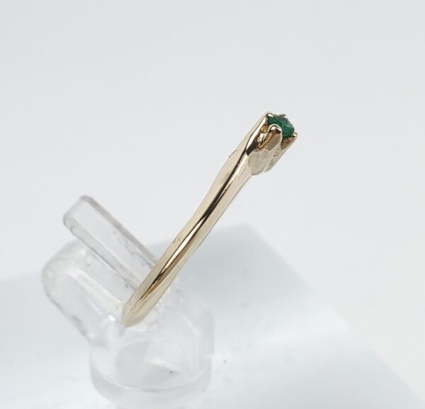 14k Yellow Gold Emerald Childrens Child Kids Toe Solitaire Band Ring 1.25'' - Image 4