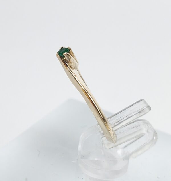 14k Yellow Gold Emerald Childrens Child Kids Toe Solitaire Band Ring 1.25'' - Image 5