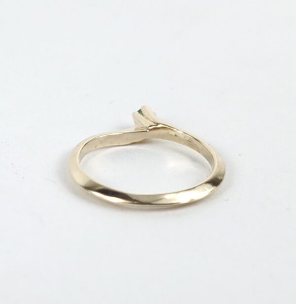 14k Yellow Gold Emerald Childrens Child Kids Toe Solitaire Band Ring 1.25'' - Image 7