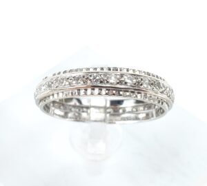18k White Gold 3.9mm Vintage .28ctw Diamond Eternity Band Ring 6''
