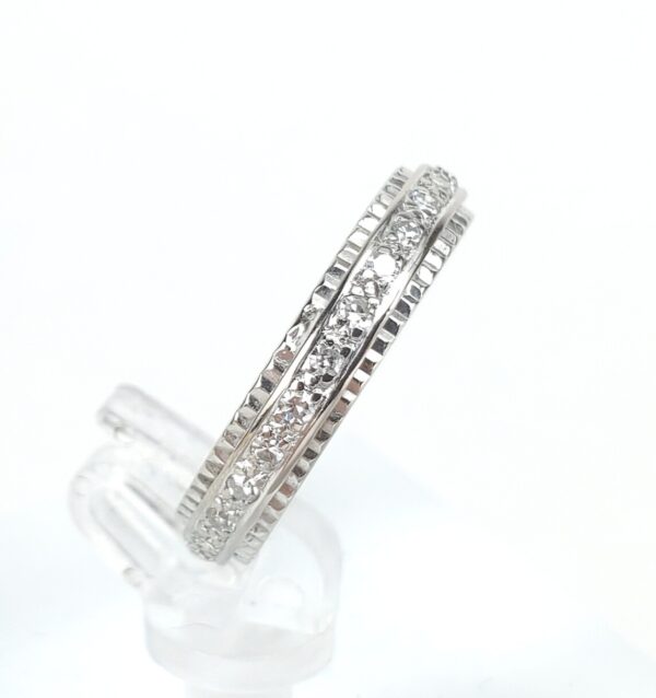 18k White Gold 3.9mm Vintage .28ctw Diamond Eternity Band Ring 6'' - Image 5