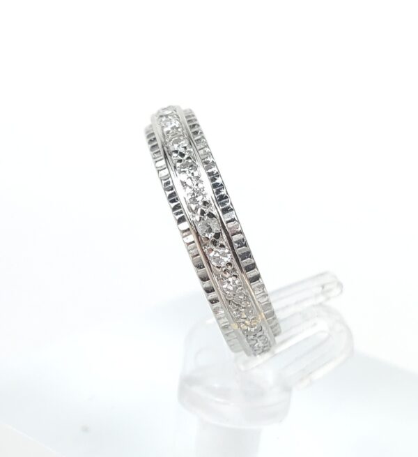 18k White Gold 3.9mm Vintage .28ctw Diamond Eternity Band Ring 6'' - Image 6
