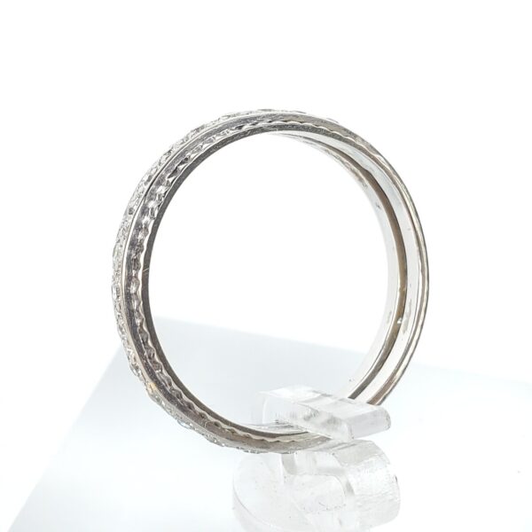 18k White Gold 3.9mm Vintage .28ctw Diamond Eternity Band Ring 6'' - Image 7