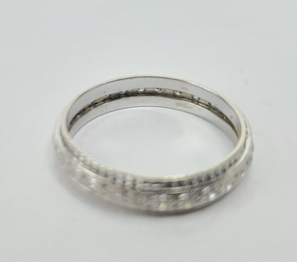 18k White Gold 3.9mm Vintage .28ctw Diamond Eternity Band Ring 6'' - Image 9