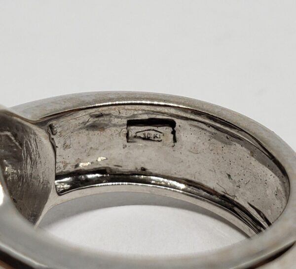 18k White Gold Open Heart Diamond Accent Thick Shank Anniversary Promise Ring - Image 5