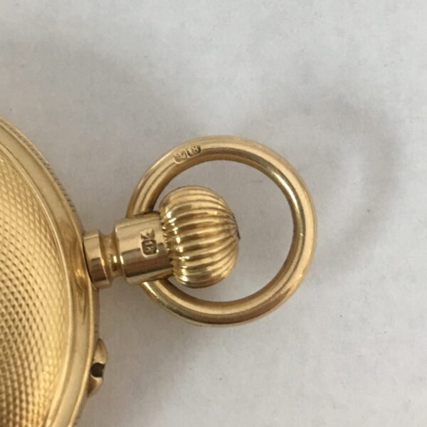 Antique Victorian Jenner & Knewstub Half Hunter 18k Gold Pocket Watch - Image 4