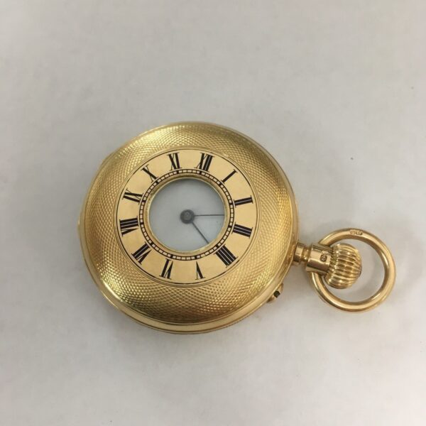 Antique Victorian Jenner & Knewstub Half Hunter 18k Gold Pocket Watch