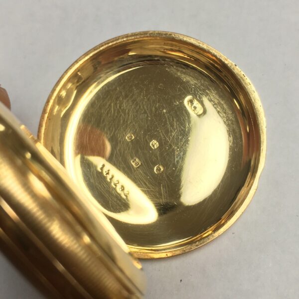 Antique Victorian Jenner & Knewstub Half Hunter 18k Gold Pocket Watch - Image 9