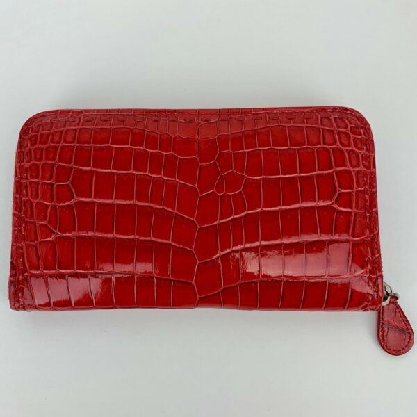 Bottega Veneta China Red Zip Around Wallet Crocodile NEW IN BOX Retail $2940 - Image 3