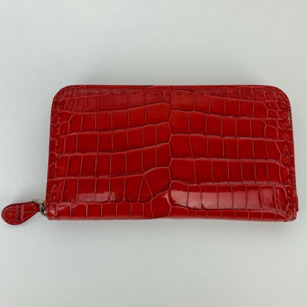 Bottega Veneta China Red Zip Around Wallet Crocodile NEW IN BOX Retail $2940 - Image 4