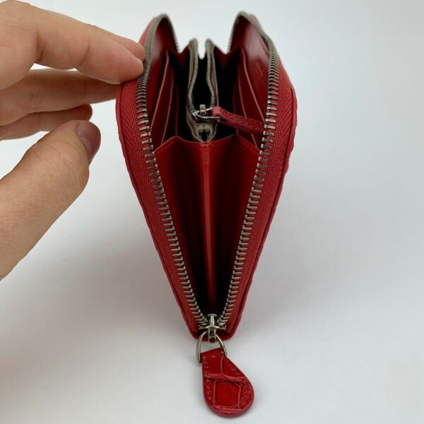 Bottega Veneta China Red Zip Around Wallet Crocodile NEW IN BOX Retail $2940 - Image 8