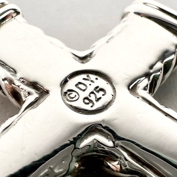 David Yurman 925 Sterling Silver Black Diamond Chevron Cross Pendant 2'' - Image 8