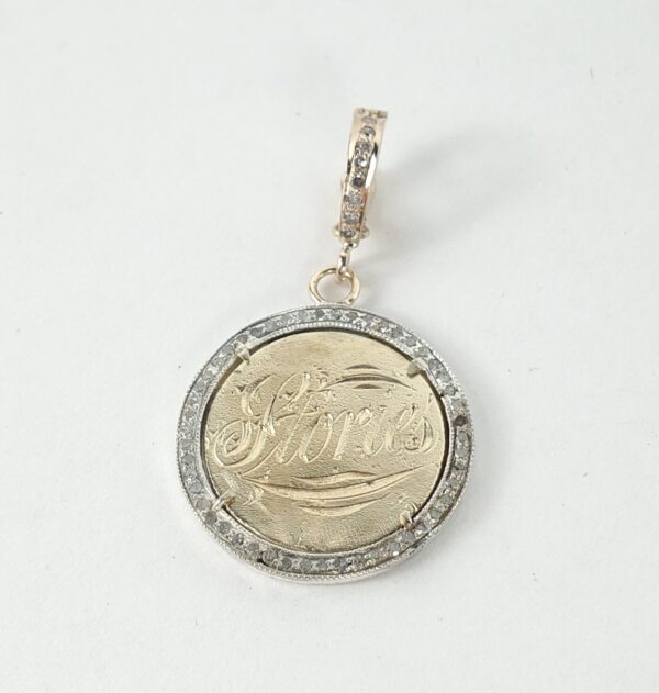 Heavenly Vices 10k Gold 925 Silver Diamond Stories Antique Love Token Pendant - Image 4