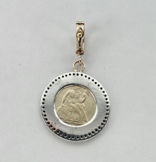 Heavenly Vices 10k Gold 925 Silver Diamond Stories Antique Love Token Pendant - Image 5