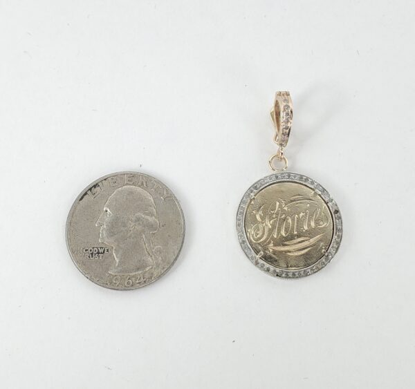 Heavenly Vices 10k Gold 925 Silver Diamond Stories Antique Love Token Pendant - Image 6