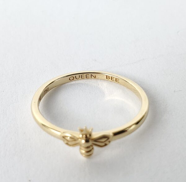 Monica Rich Kossann Queen Bee 18k Yellow Gold Posey Dainty Stackable Ring 7.25'' - Image 11