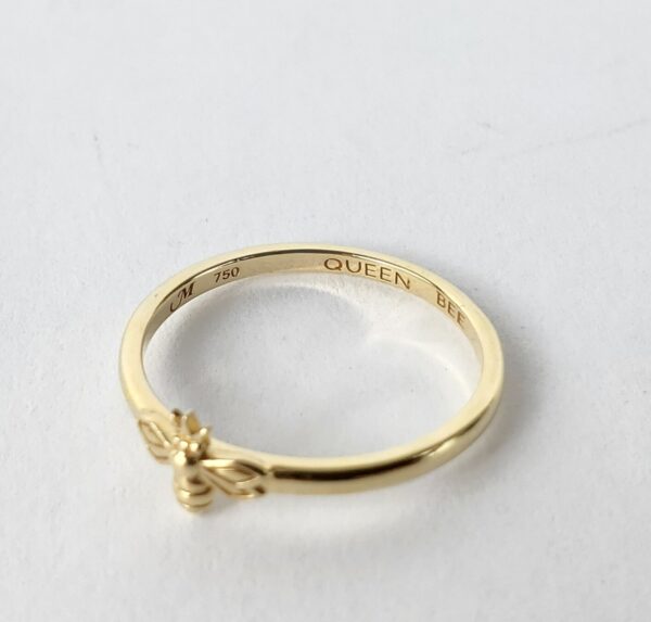 Monica Rich Kossann Queen Bee 18k Yellow Gold Posey Dainty Stackable Ring 7.25'' - Image 12