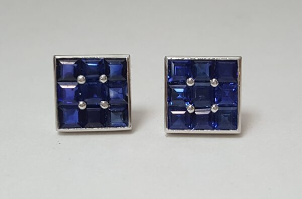 Platinum 1.50ctw Natural Unheated Untreated Blue Sapphire Earrings - Image 11